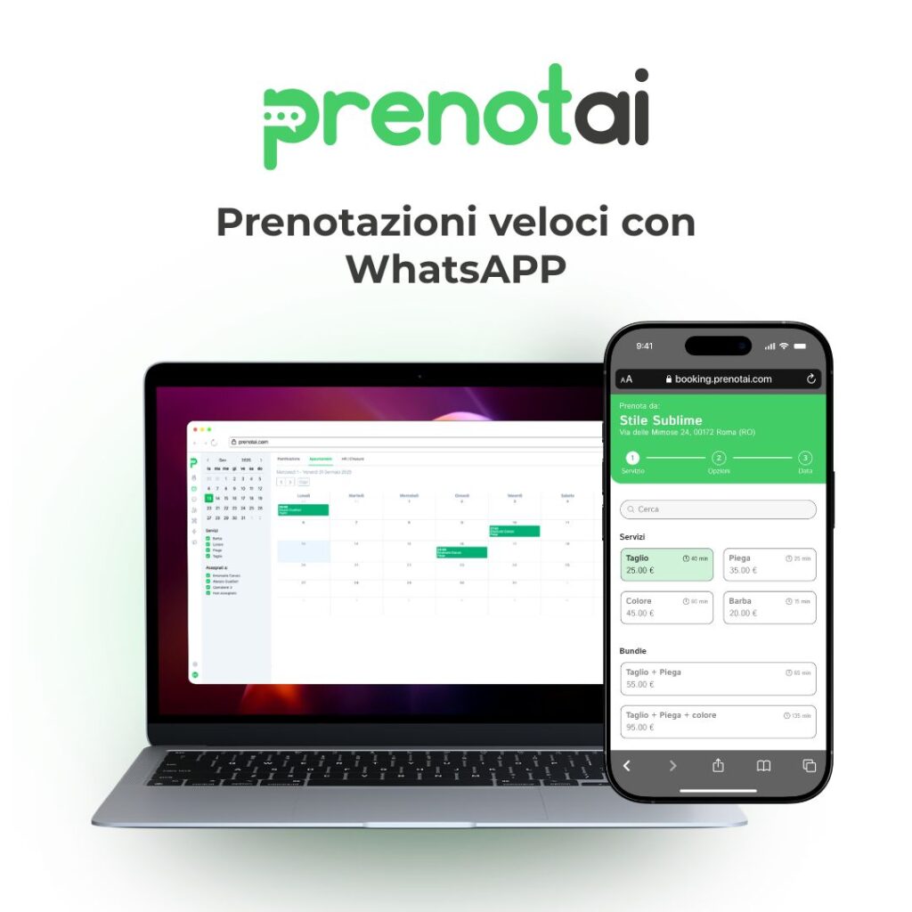 PrenotAI - app prenotazione con whatsapp sviluppata da BitRoadie